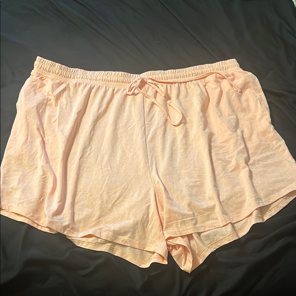 Cream Pajama Shorts with Elastic Waistband